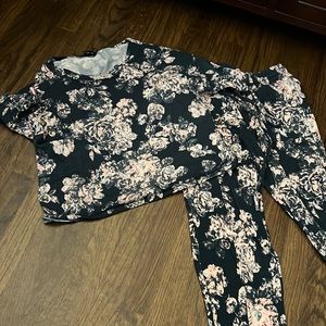 Midnight Bakery - Navy / Pink Floral PJ Set - Size S